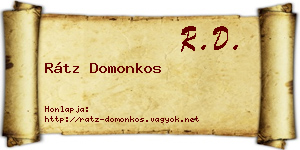 Rátz Domonkos névjegykártya